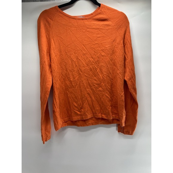 J. McLaughlin Sweaters - J. McLaughlin Burnt orange Crewneck Long Sleeve Sweater W/button On Sleeve L